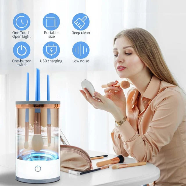 Automatic Electric Makeup Brush Cleaner Machine: Fast, Deep Cleaning, USB Powered