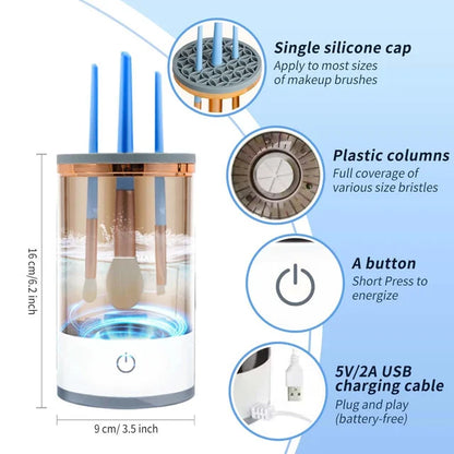 Automatic Electric Makeup Brush Cleaner Machine: Fast, Deep Cleaning, USB Powered