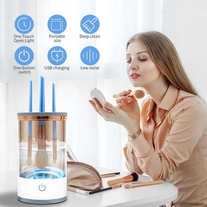 Automatic Electric Makeup Brush Cleaner Machine: Fast, Deep Cleaning, USB Powered