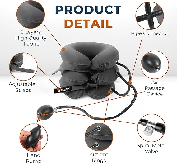 Adjustable Cervical Neck Traction Device for Home Pain Relief Support