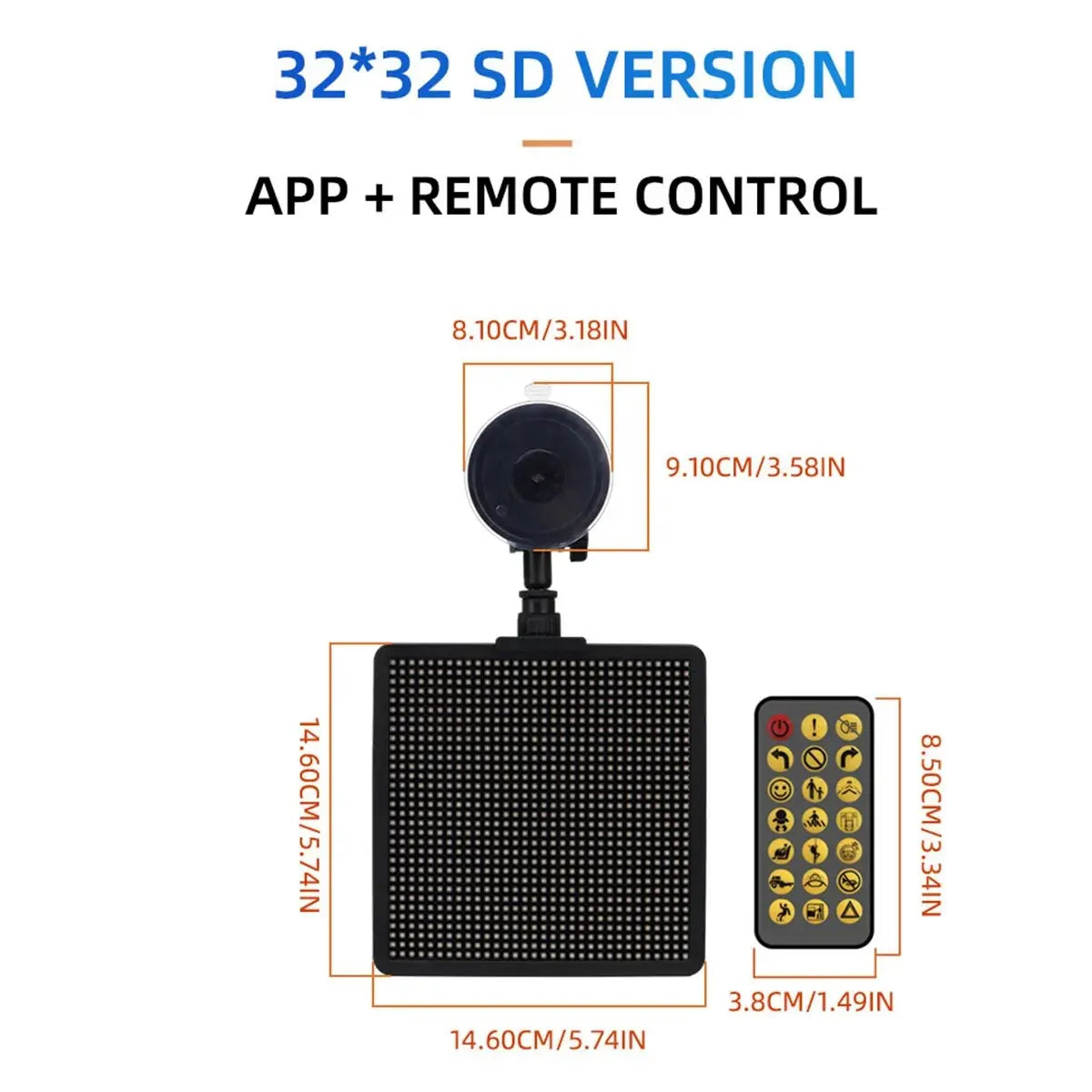 Customizable RGB Car LED Display Screen with Bluetooth App Control for Messages