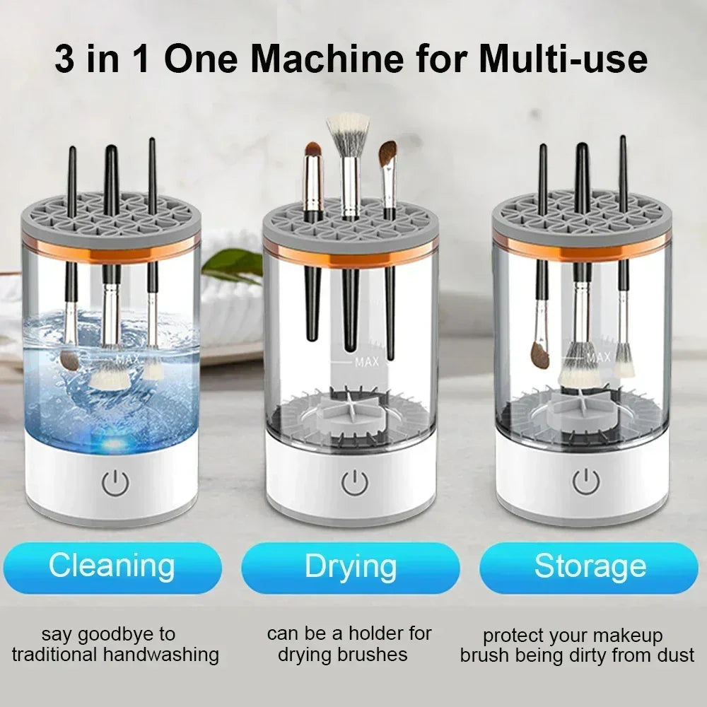 Automatic Electric Makeup Brush Cleaner Machine: Fast, Deep Cleaning, USB Powered