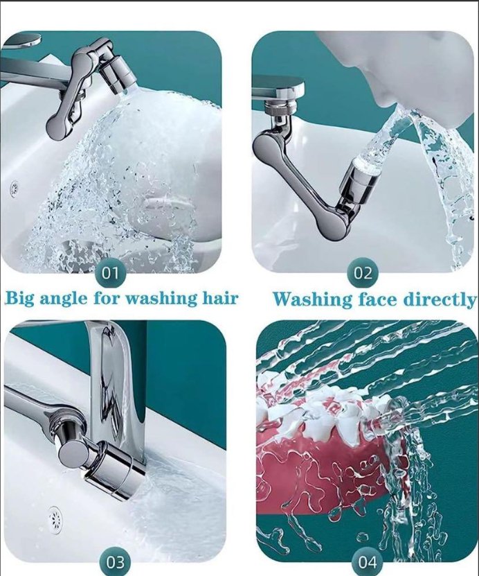 1080° Rotating Faucet Head Kitchen Aerator Nozzle Dual Flow Sprayer